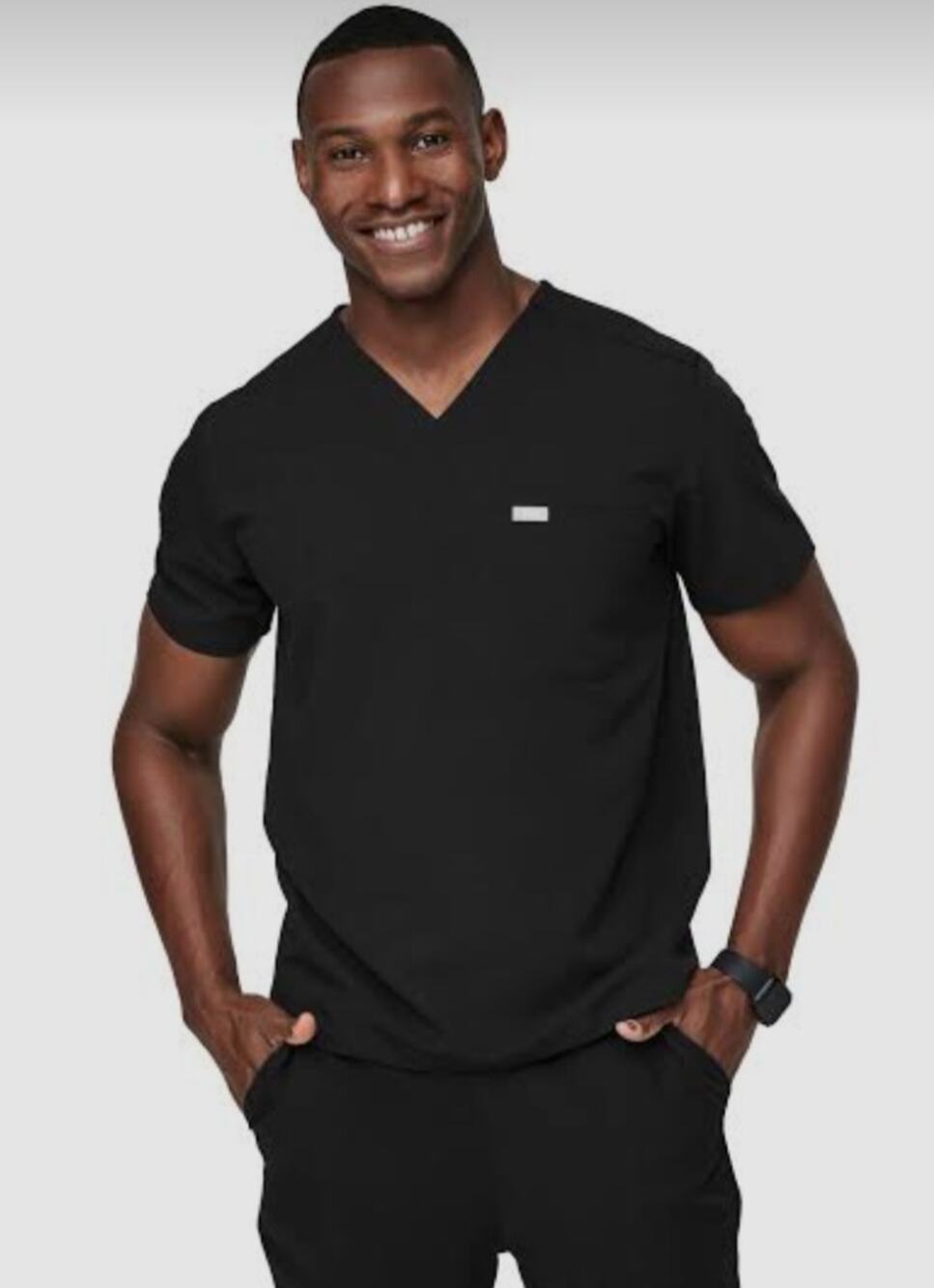 Figs Leon Scrub Shirt Men’s Size XL Black Pocket Technical Medical FM1500